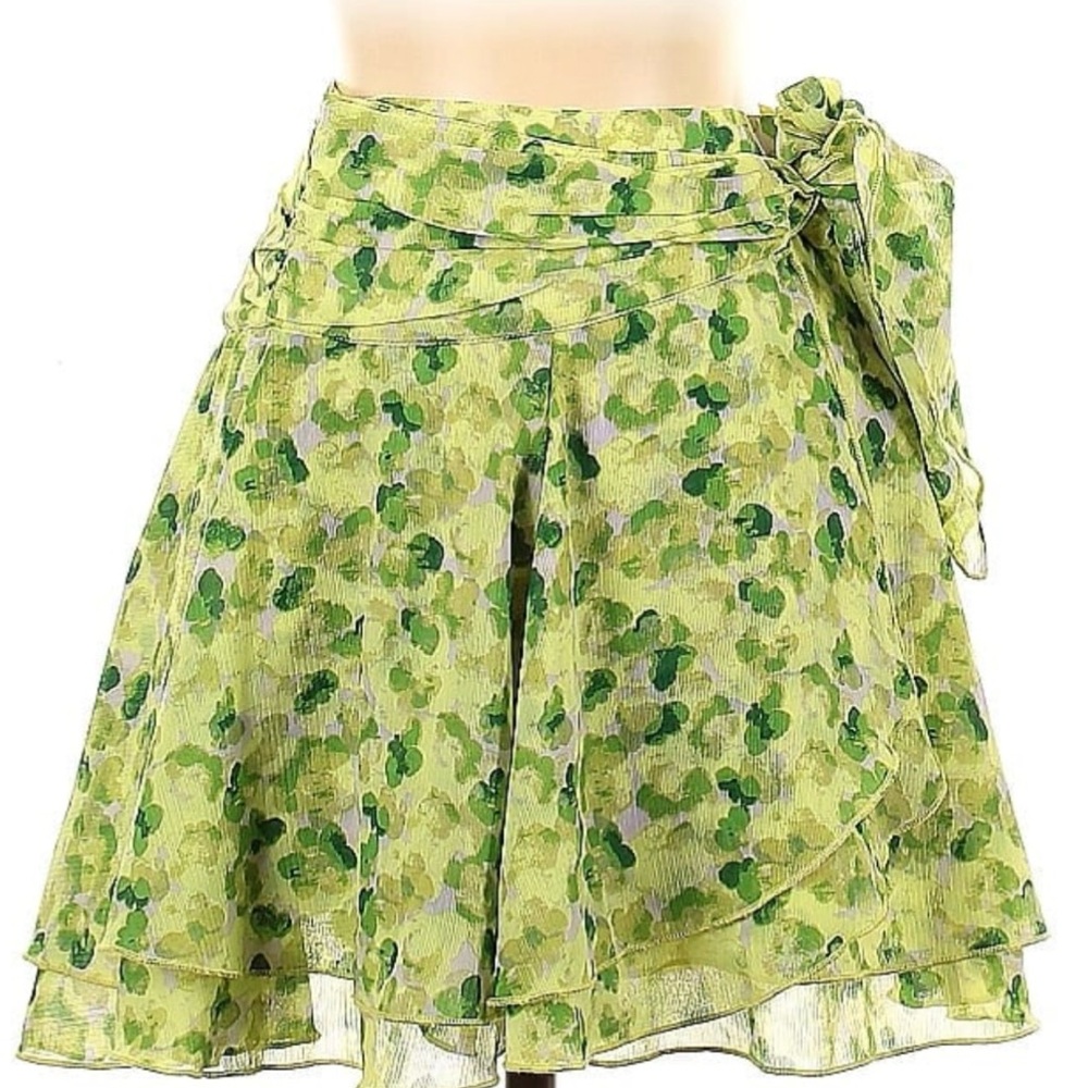 NEW NWT Aerie Green floral mini flowy skirt size XS